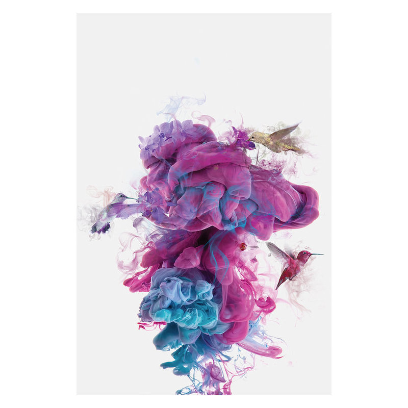 Colibris ink, impression sur toile tendue, H 40 po x l 26 po x P 1,5 po
