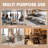 Modern Upholstered Dining Chairs Set of 2, Faux Leather Kitchen Side Chairs with Curved Open Back and Metal Legs, Easy Assembly-124571351-124571352