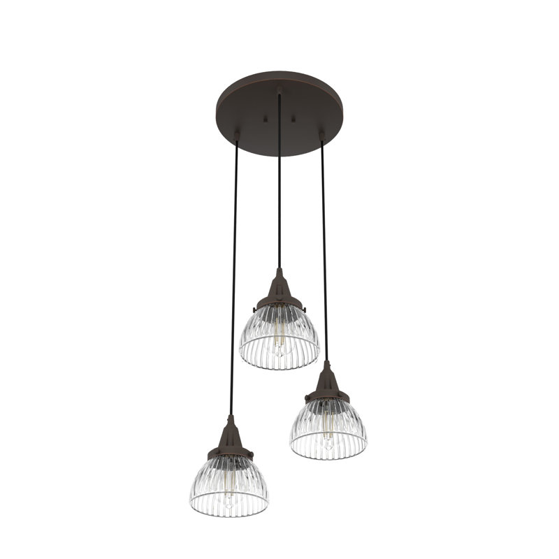 Cypress Grove 3 - Light Cluster Bell Pendant, Onyx Bengal