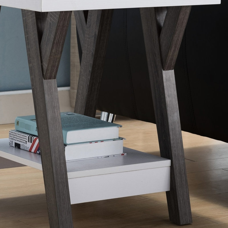 Table d'appoint blanche pour chaise de salon, avec tablette et pieds d'appoint modernes
