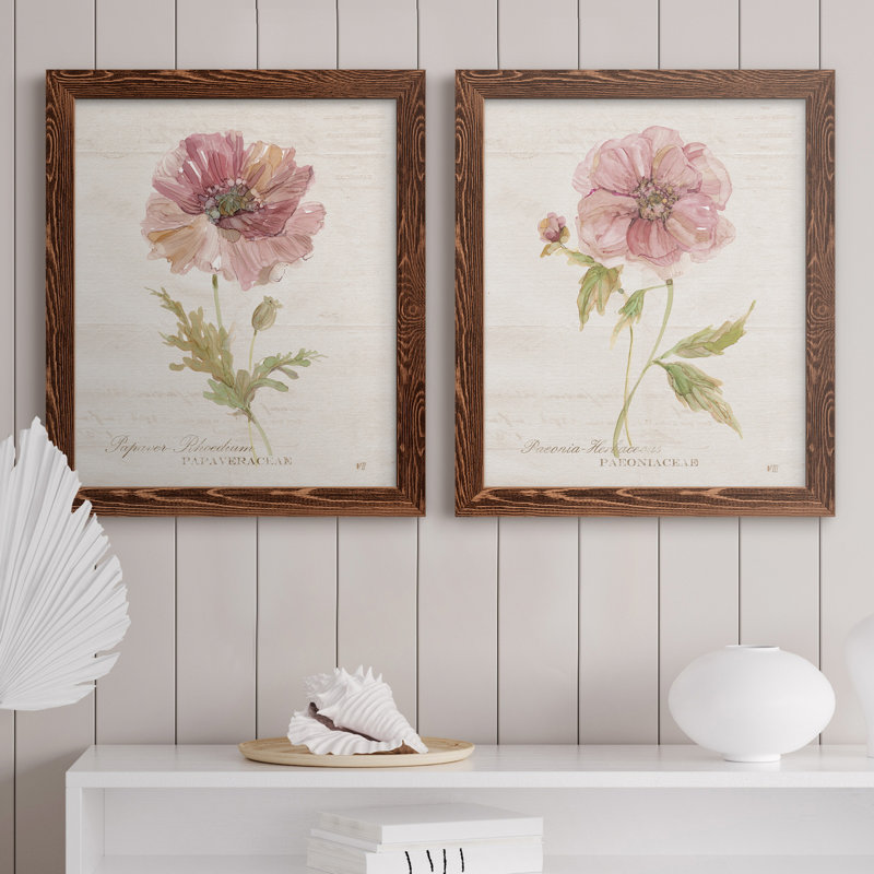 «Soft Poppy», ensemble de reproduction d'art sur toile, Érable encadré, H 43,5 po x l 31,5 po x P 1 po