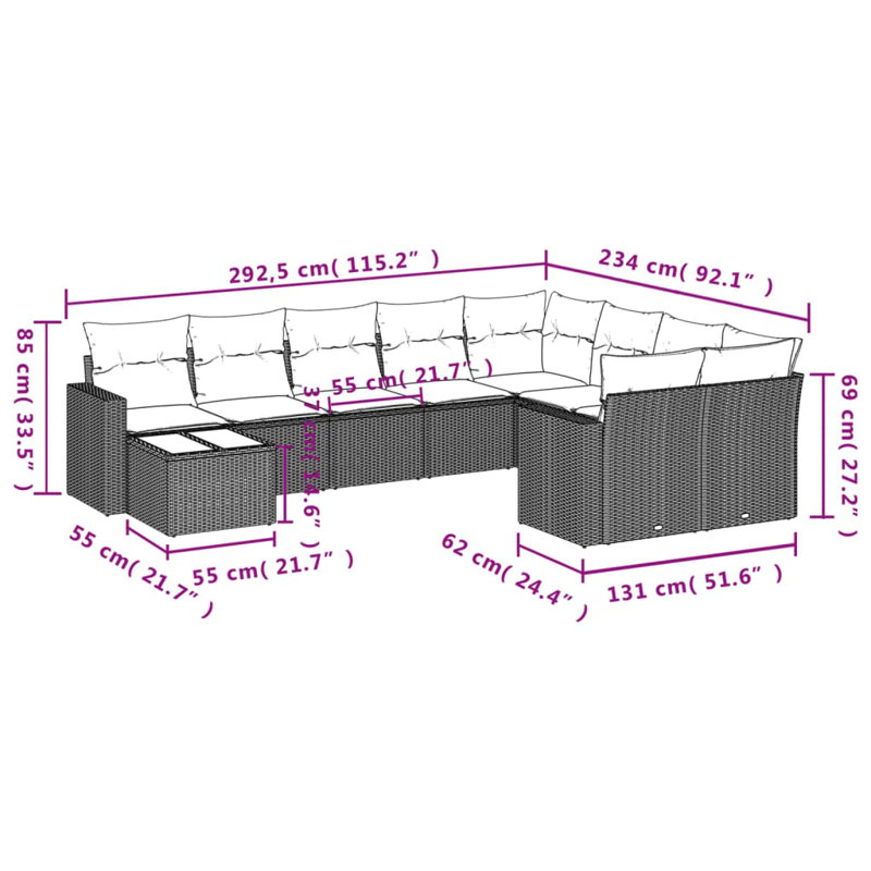  Garden Sofa Set Grey