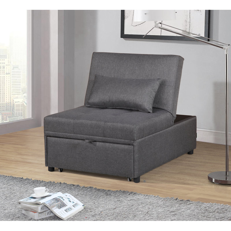 Doreeann Twin 31'' Upholstered Futon Chair, Grey