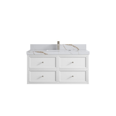 Meuble-lavabo simple 42 po avec plateau en quartz Stice