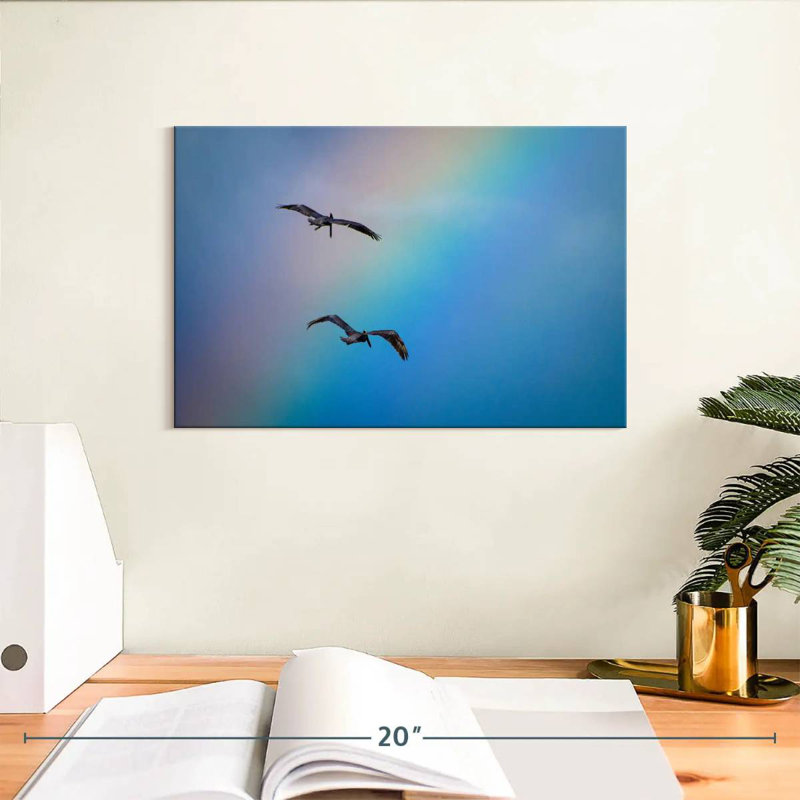 Brampt oiseaux et arc-en-ciel, H 8 po x l 12 po