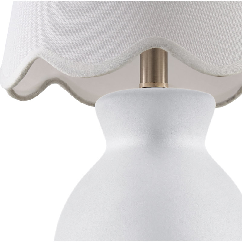Lampe de table Momsen, Blanc / Blanc, Blanc / Blanc, H 15 po x l 8 po x P 8 po