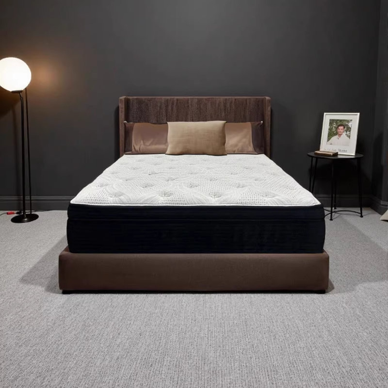 CS Hybrid 13 Inch Plush Twin XL Mattress with Phase Change Cooling Fabric & Pocketed Coils - White/Black, Extra-long Twin