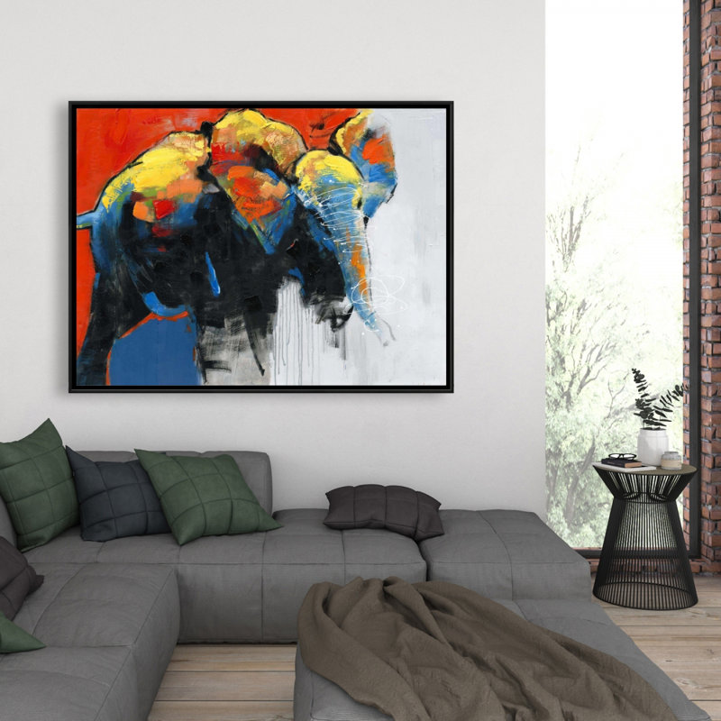 Toile éléphant colorée et abstraite | Décoration pour animal africain
