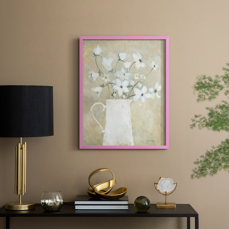 Delicate Bouquet II Framed Print - Solid Wood, 30" H x 24" W, Pink