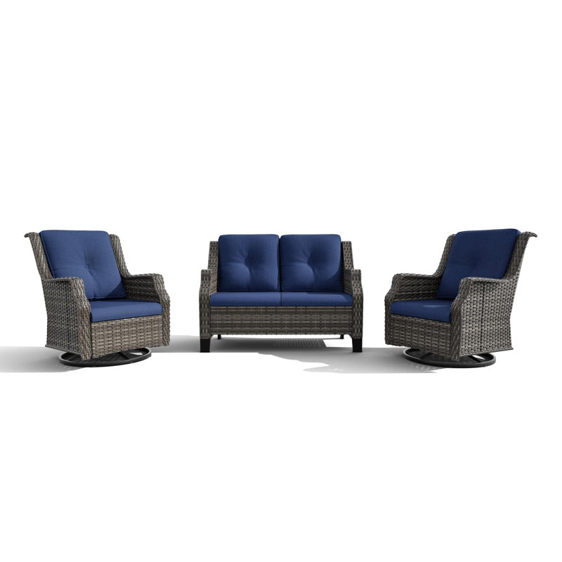 Ensemble de conversation d'extérieur Blatman, Bleu
