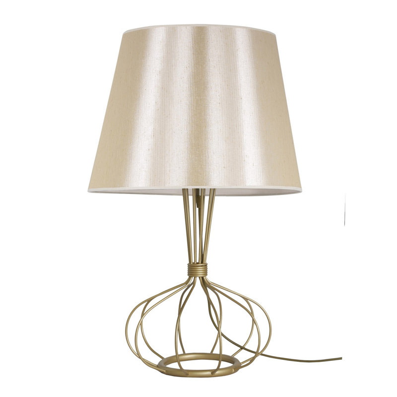 Metal Table Lamp, Cream, Gold