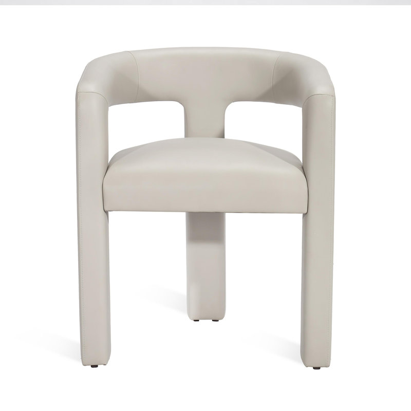 Avery 18.5'' H Faux Leather Upholstered Armchair, St Tropez Gray Faux Leather