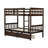 Twin Over Twin Rubber Wood Bunk Bed with Drawers, Convertible into 2 Twin Beds, Ladder & Safety Guardrails,Espresso-176827895-186576664
