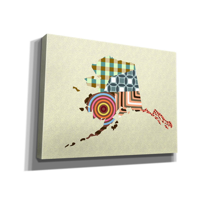 «Alaska State Map» par Lanre Adefioyue, H 40 po x l 54 po x P 1,5 po