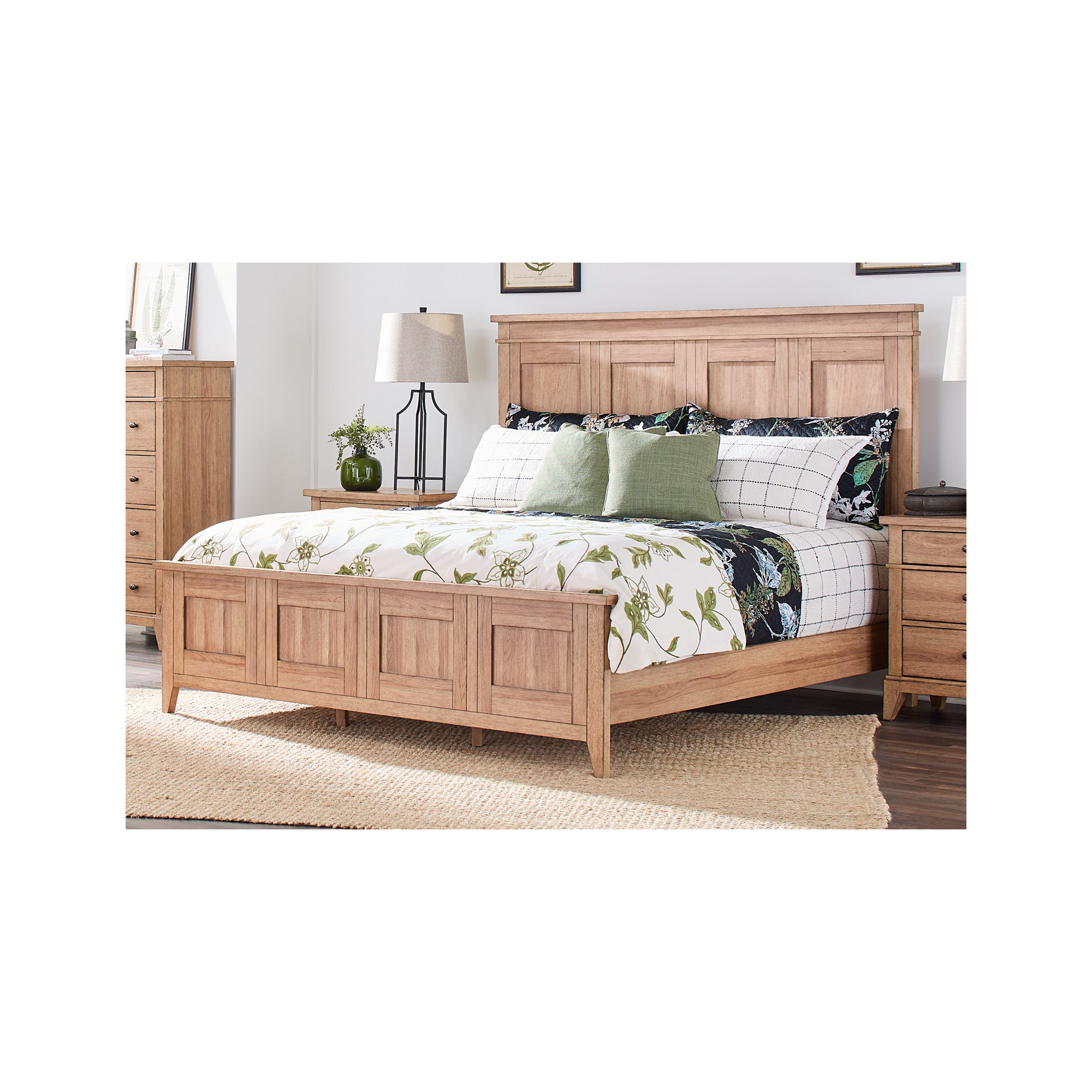 Mya Panel Bed, Brown, Queen