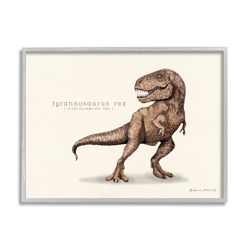 Éducatif, dinosaure T-Rex par Sally Swatland - impression, H 10 po x l 15 po x P 0,5 po, Bois