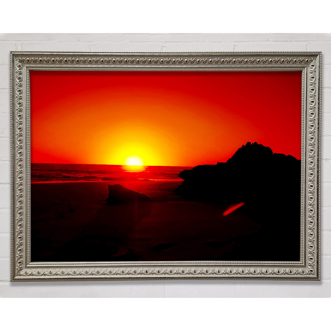 Red Rocky Ocean Sun Blaze - Druck