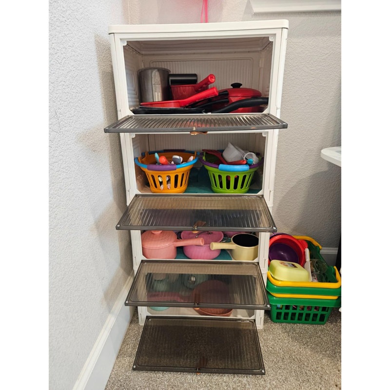 4 Tier Plastic Storage Bins with Lid