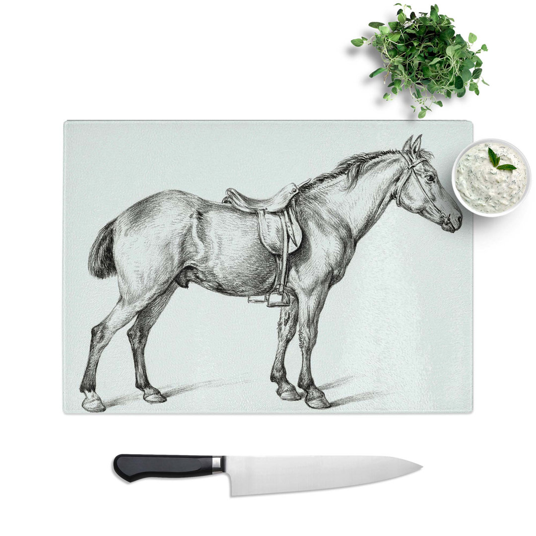 Glass Horse With A Saddle by Jean Bernard Chopping Board