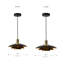 Petit luminaire suspendu Rancho Mirage - noir mat et abat-jour doré, laiton vieilli-96230201