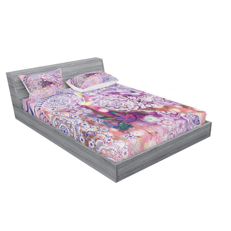 Microfiber Paisley Sheet Set, Queen Sheet Set with Fitted Sheet