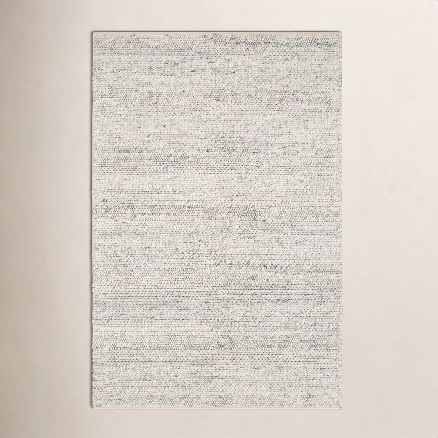 Zekia Beige Gray Flatweave Wool Rug, Rectangle 10' x 14'