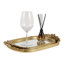 Décoration de plateau moderne pour décor de table basse et de salle à manger - Présentoir de pièce maîtresse décorative pour hall d'entrée et rangement pour la maison - ensemble de 2, 18 po, 16 po, doré et métallique