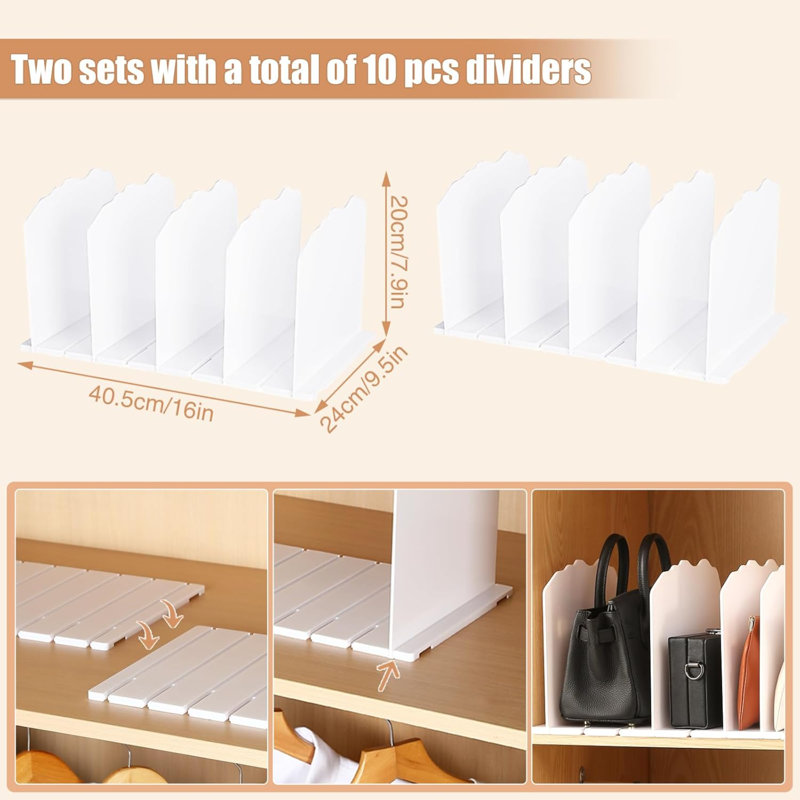 Plastic Closet System Shelf, White