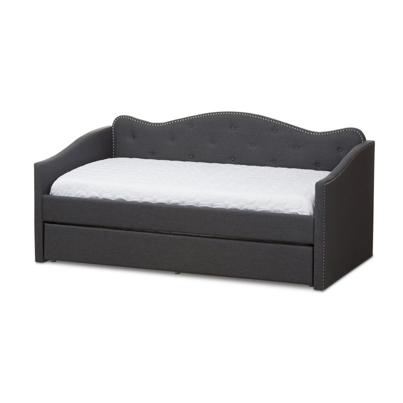 Lit de jour simple avec couchette Abhinandan, Gris foncé