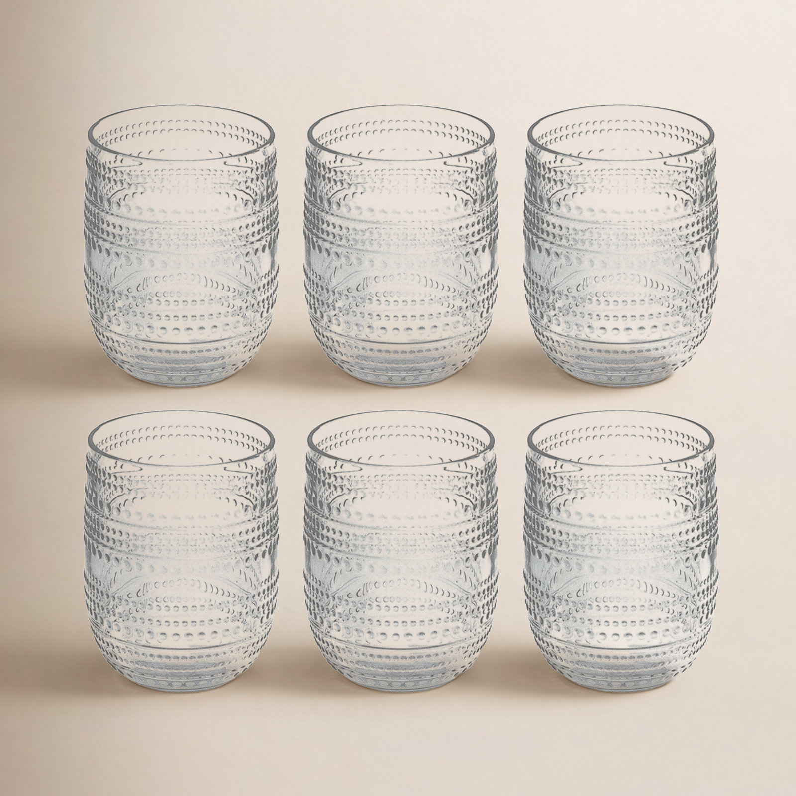 Coridon Ribbed Drinking Glass, Clear