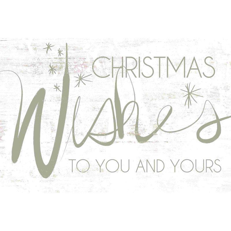 «Christmas Wishes», art textuel sur toile tendue, H 8 po x l 12 po