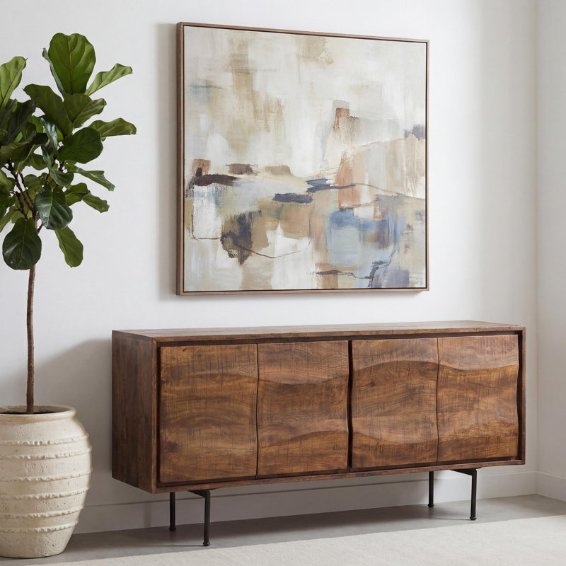 Judson 75" Mango Wood Sideboard w/ Iron Base, Medium Brown