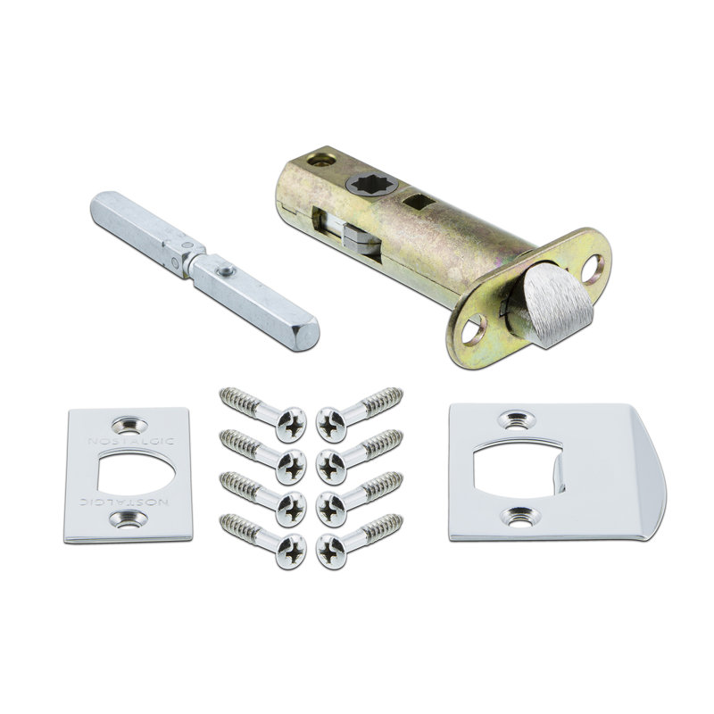 Prairie Plate with Deco Door Knob, 2 3/8, Bright Chrome