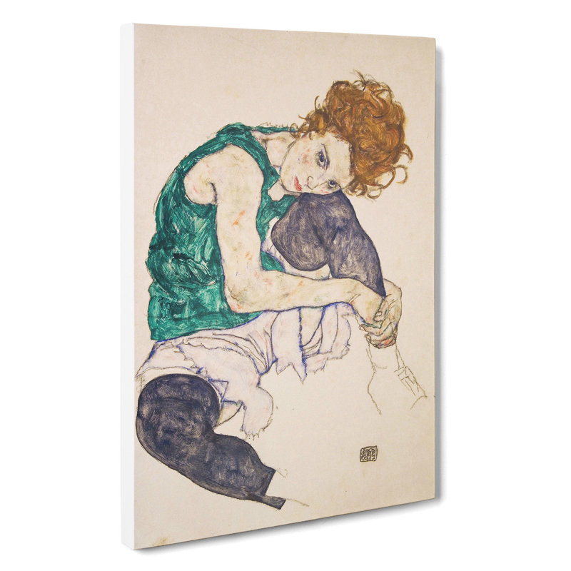Seated Woman Vol.1 by Egon Schiele - Wrapped Canvas, 60cm H x 40cm W x 3cm D