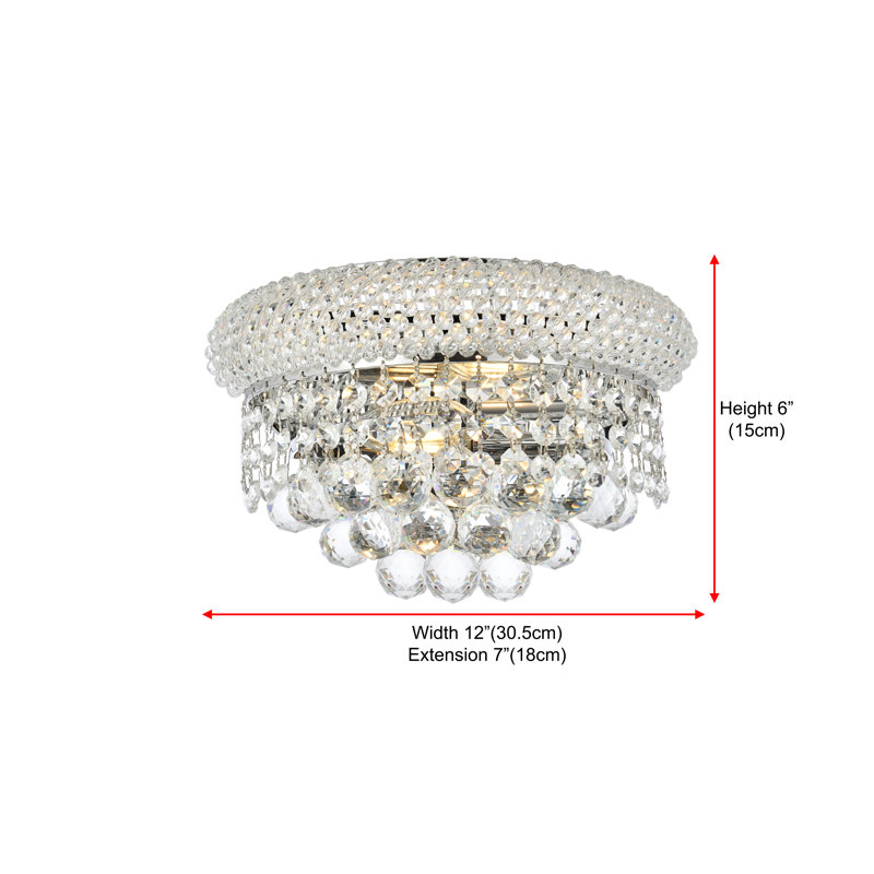 Bayhills Flush Mounted Sconce, Royal Cut, Chrome