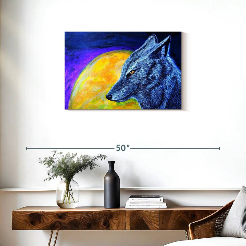 Brampt Blue Coyote, 20" H x 30" W