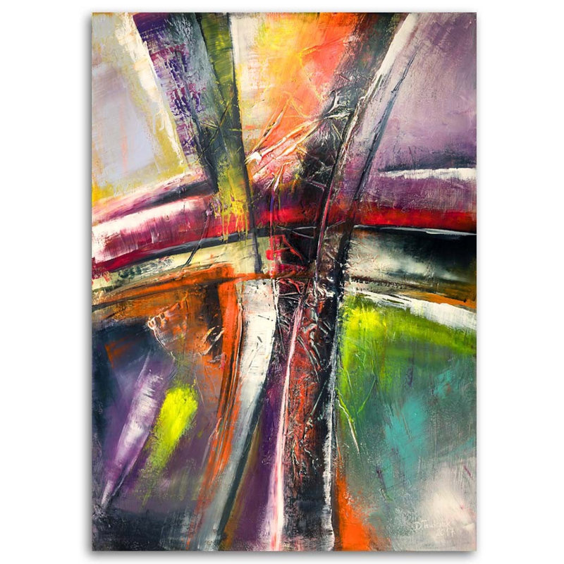 Abstract Multicolored - Wrapped Canvas Print, 90cm H x 60cm W