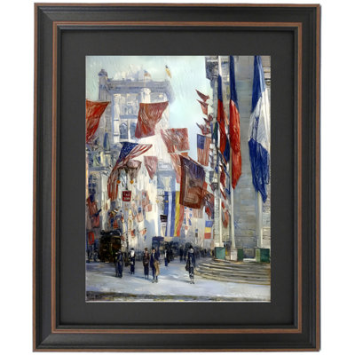 Framed Avenue Of The Allies 1918 By Frederick Childe Hassam