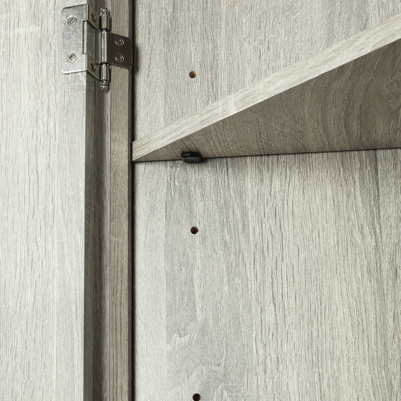 Armoire triangulaire à tablettes réglables en chêne - avec salle de bain, Chêne