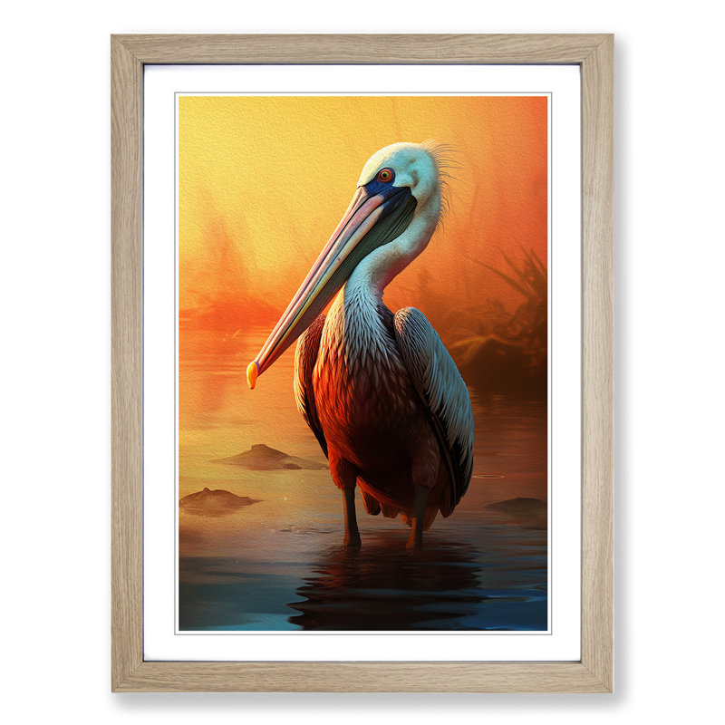 Pelican Digital - Framed Print, Oak Framed, 46cm H x 34cm W