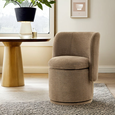 Adrielle Swivel Barrel Chair with Tear-Resistant Fabric
