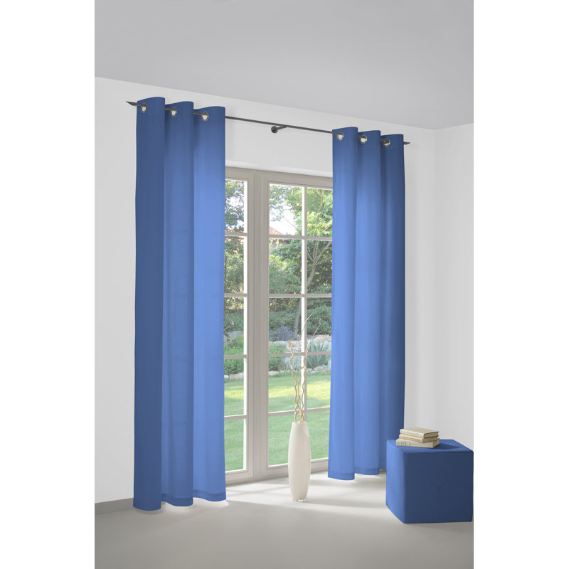 Polyester Blackout Grommet / Eyelet Curtain Panel, 142cm Width x 295cm Drop, Blue