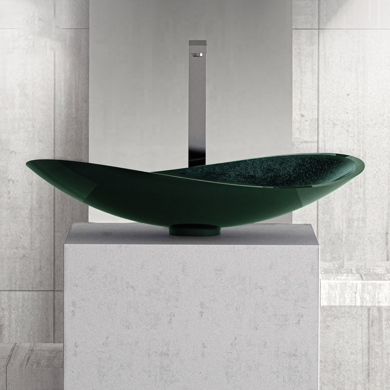 Milano 25.6'' L Bathroom Sink, Blue/Green