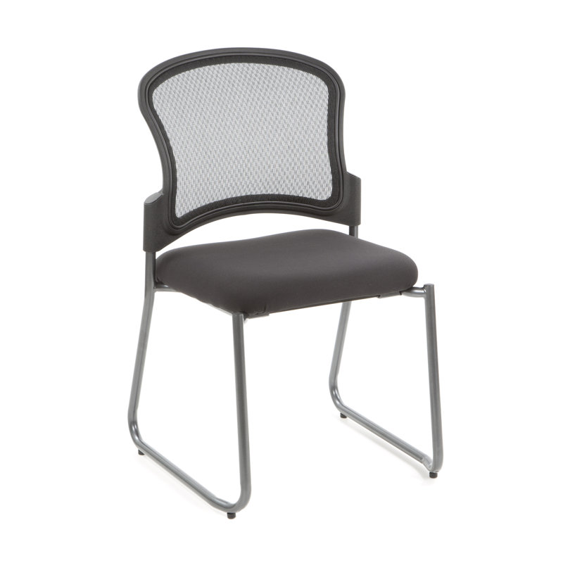 Pro-ligne II série visiteurs sans bras bureau chaise empilable, Base de traîneau, FreeFlex - Charbon