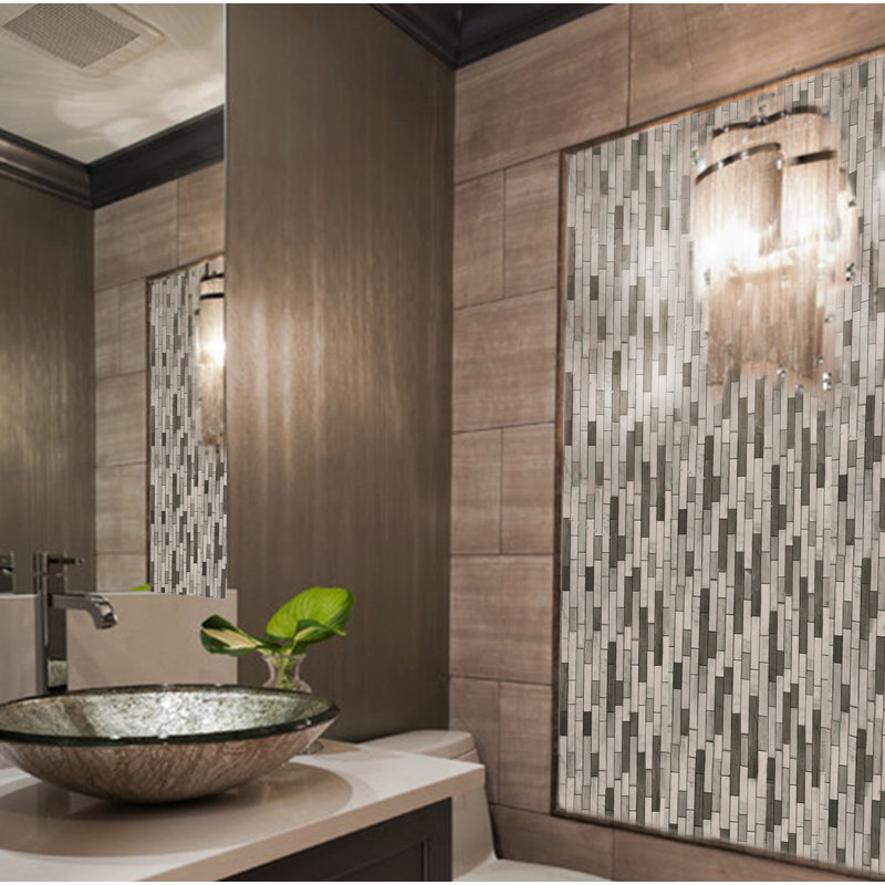 Miami 12" x 12" Marble Linear Mosaic Wall & Floor Tile