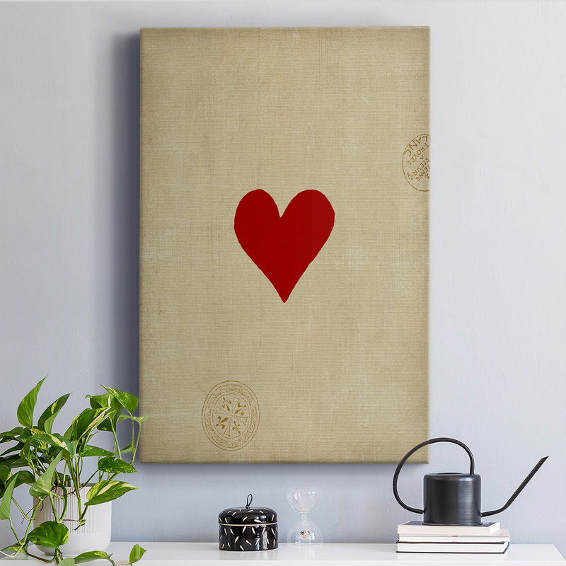 Cœur - reproduction sur toile tendue, H 12 po x l 8 po x P 1 po