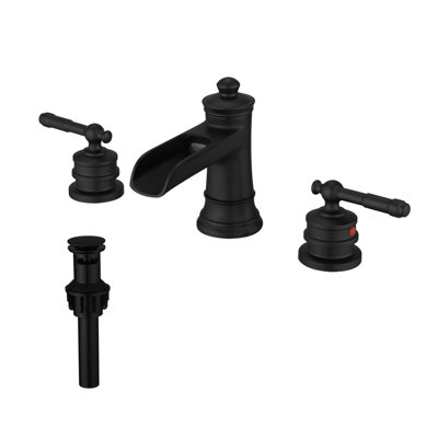 Widespread 2-handle Bathroom Faucet with Drain Assembly