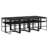  Garden Dining Set Black, Dark Grey
