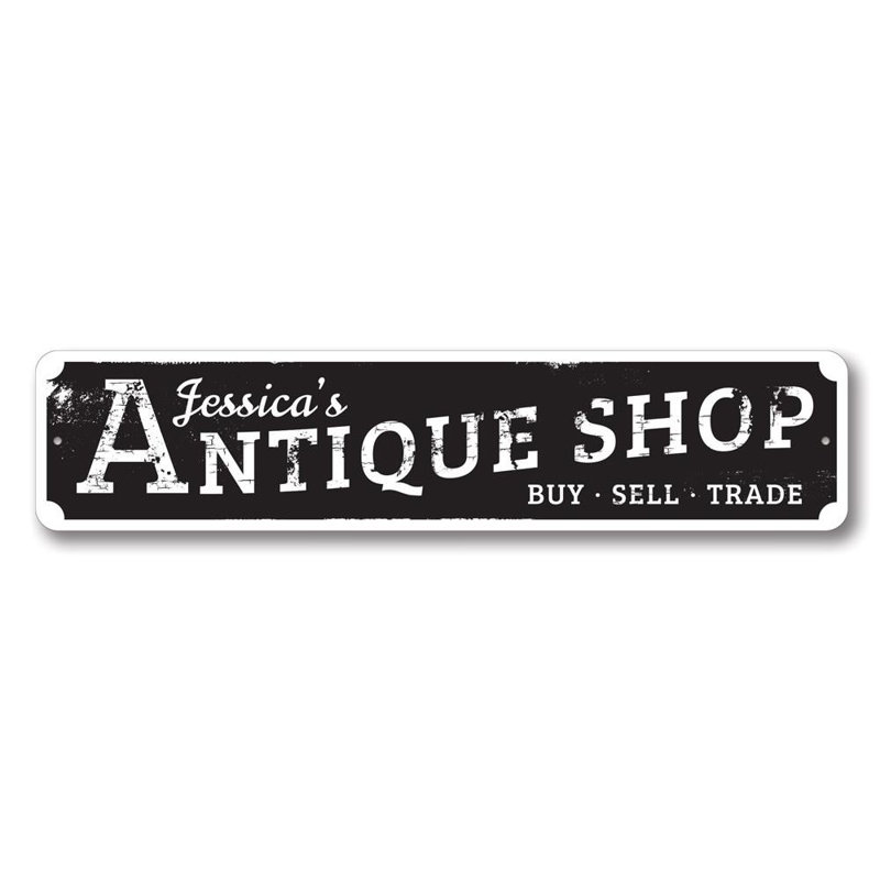 Plaque en aluminium antique, H 4 po x l 18 po x P 0,04 po