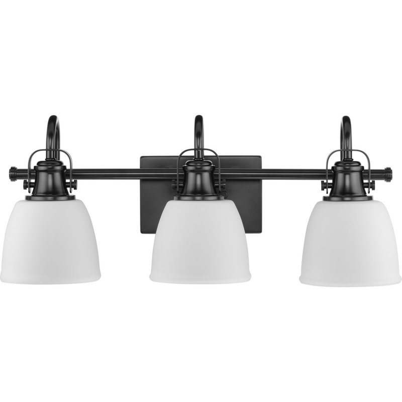 3 - Light Dimmable Vanity Light, Matte Black